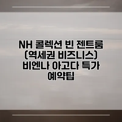 NH 콜렉션 빈 젠트룸 (역세권 비즈니스) 비엔나 아고다 특가 예약팁