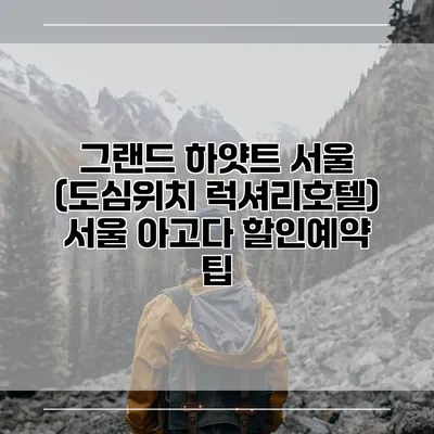 그랜드 하얏트 서울 (도심위치 럭셔리호텔) 서울 아고다 할인예약 팁