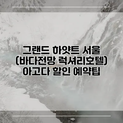 그랜드 하얏트 서울 (바다전망 럭셔리호텔) 아고다 할인 예약팁