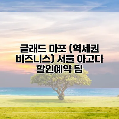 글래드 마포 (역세권 비즈니스) 서울 아고다 할인예약 팁