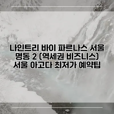 나인트리 바이 파르나스 서울 명동 2 (역세권 비즈니스) 서울 아고다 최저가 예약팁