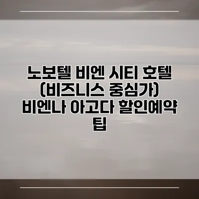 노보텔 비엔 시티 호텔 (비즈니스 중심가) 비엔나 아고다 할인예약 팁
