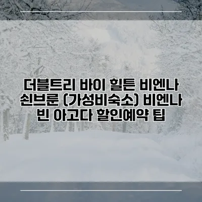 더블트리 바이 힐튼 비엔나 쇤브룬 (가성비숙소) 비엔나 빈 아고다 할인예약 팁