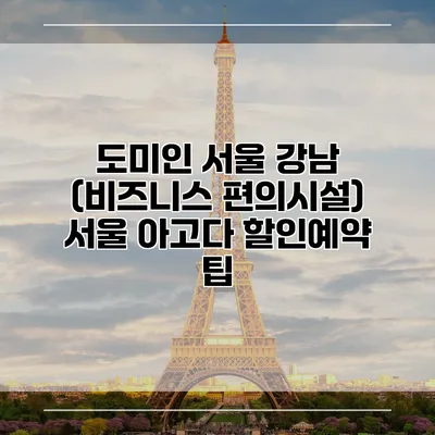 도미인 서울 강남 (비즈니스 편의시설) 서울 아고다 할인예약 팁