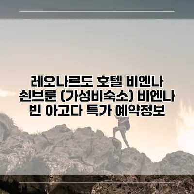 레오나르도 호텔 비엔나 쇤브룬 (가성비숙소) 비엔나 빈 아고다 특가 예약정보