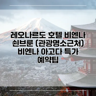 레오나르도 호텔 비엔나 쇤브룬 (관광명소근처) 비엔나 아고다 특가 예약팁