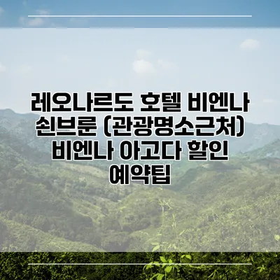레오나르도 호텔 비엔나 쇤브룬 (관광명소근처) 비엔나 아고다 할인 예약팁