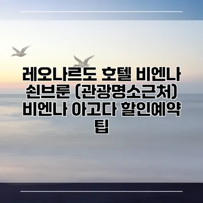 레오나르도 호텔 비엔나 쇤브룬 (관광명소근처) 비엔나 아고다 할인예약 팁