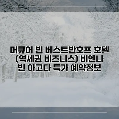 머큐어 빈 베스트반호프 호텔 (역세권 비즈니스) 비엔나 빈 아고다 특가 예약정보