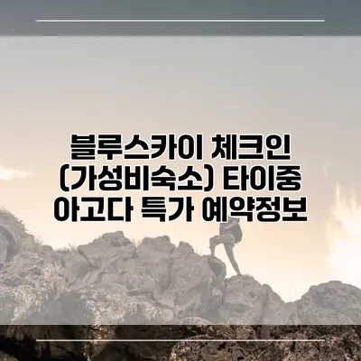 블루스카이 체크인 (가성비숙소) 타이중 아고다 특가 예약정보