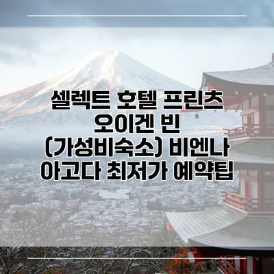 셀렉트 호텔 프린츠 오이겐 빈 (가성비숙소) 비엔나 아고다 최저가 예약팁
