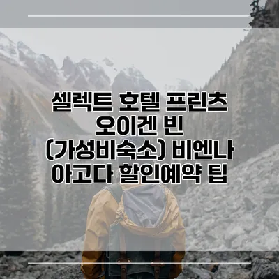 셀렉트 호텔 프린츠 오이겐 빈 (가성비숙소) 비엔나 아고다 할인예약 팁