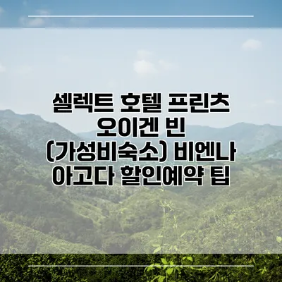 셀렉트 호텔 프린츠 오이겐 빈 (가성비숙소) 비엔나 아고다 할인예약 팁