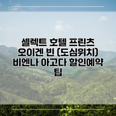 셀렉트 호텔 프린츠 오이겐 빈 (도심위치) 비엔나 아고다 할인예약 팁