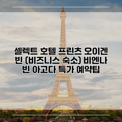 셀렉트 호텔 프린츠 오이겐 빈 (비즈니스 숙소) 비엔나 빈 아고다 특가 예약팁