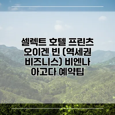 셀렉트 호텔 프린츠 오이겐 빈 (역세권 비즈니스) 비엔나 아고다 예약팁