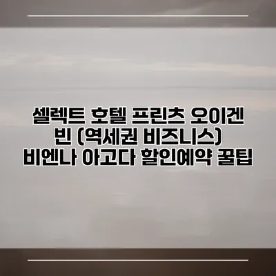 셀렉트 호텔 프린츠 오이겐 빈 (역세권 비즈니스) 비엔나 아고다 할인예약 꿀팁