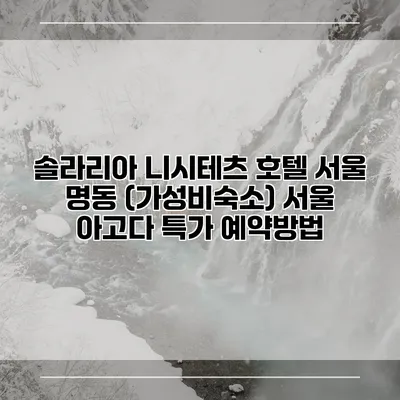 솔라리아 니시테츠 호텔 서울 명동 (가성비숙소) 서울 아고다 특가 예약방법