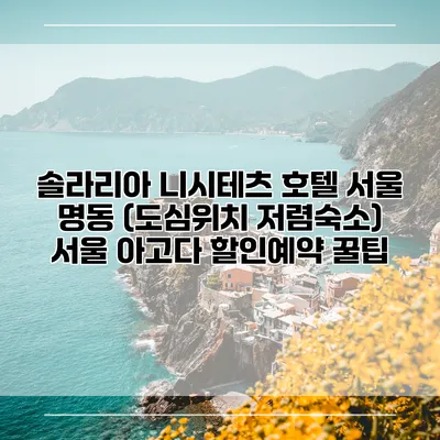 솔라리아 니시테츠 호텔 서울 명동 (도심위치 저렴숙소) 서울 아고다 할인예약 꿀팁