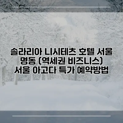 솔라리아 니시테츠 호텔 서울 명동 (역세권 비즈니스) 서울 아고다 특가 예약방법