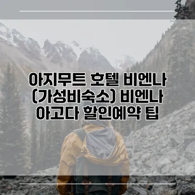 아지무트 호텔 비엔나 (가성비숙소) 비엔나 아고다 할인예약 팁
