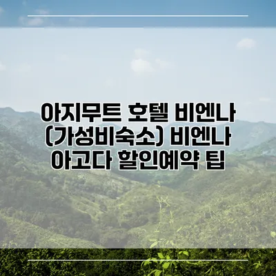 아지무트 호텔 비엔나 (가성비숙소) 비엔나 아고다 할인예약 팁