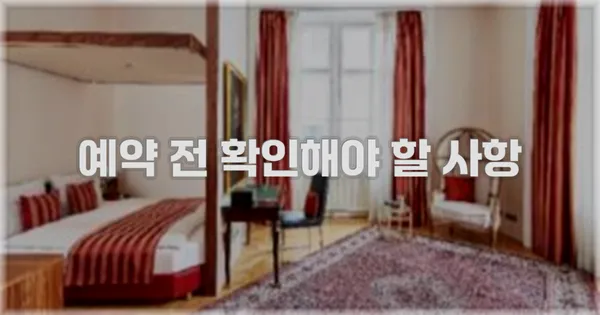 예약 전 확인해야 할 사항