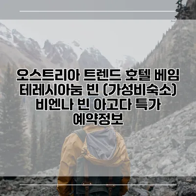 오스트리아 트렌드 호텔 베임 테레시아눔 빈 (가성비숙소) 비엔나 빈 아고다 특가 예약정보