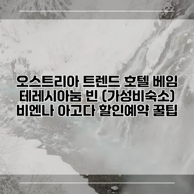 오스트리아 트렌드 호텔 베임 테레시아눔 빈 (가성비숙소) 비엔나 아고다 할인예약 꿀팁