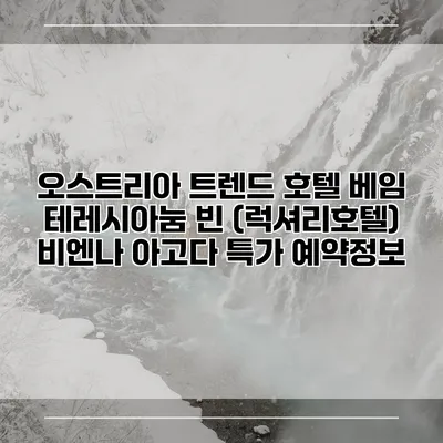 오스트리아 트렌드 호텔 베임 테레시아눔 빈 (럭셔리호텔) 비엔나 아고다 특가 예약정보