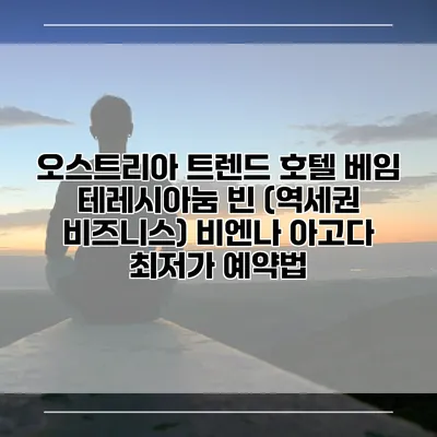 오스트리아 트렌드 호텔 베임 테레시아눔 빈 (역세권 비즈니스) 비엔나 아고다 최저가 예약법