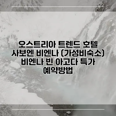 오스트리아 트렌드 호텔 사보엔 비엔나 (가성비숙소) 비엔나 빈 아고다 특가 예약방법