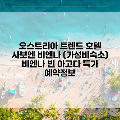 오스트리아 트렌드 호텔 사보엔 비엔나 (가성비숙소) 비엔나 빈 아고다 특가 예약정보