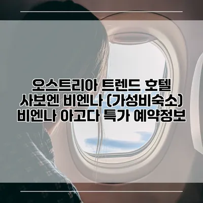오스트리아 트렌드 호텔 사보엔 비엔나 (가성비숙소) 비엔나 아고다 특가 예약정보