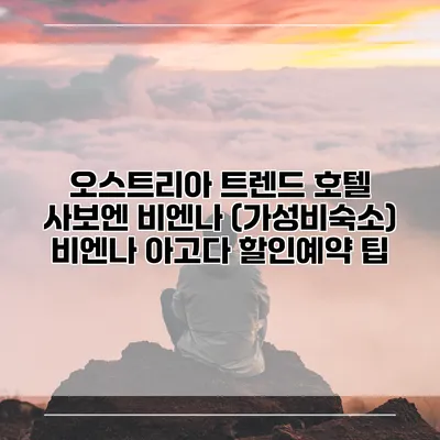 오스트리아 트렌드 호텔 사보엔 비엔나 (가성비숙소) 비엔나 아고다 할인예약 팁