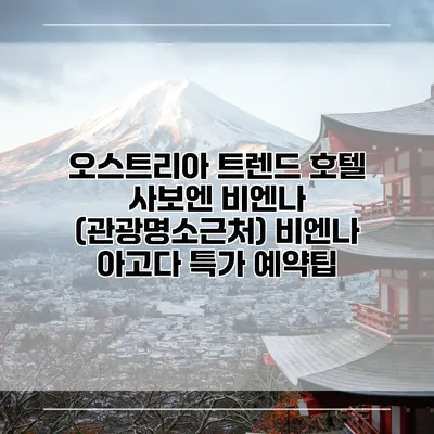 오스트리아 트렌드 호텔 사보엔 비엔나 (관광명소근처) 비엔나 아고다 특가 예약팁