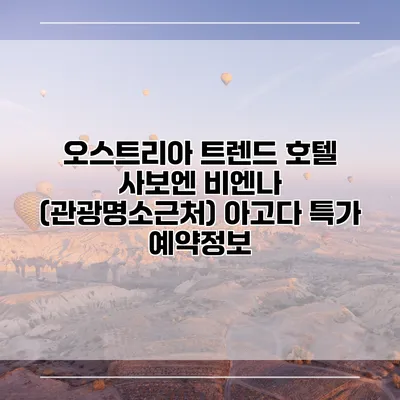 오스트리아 트렌드 호텔 사보엔 비엔나 (관광명소근처) 아고다 특가 예약정보