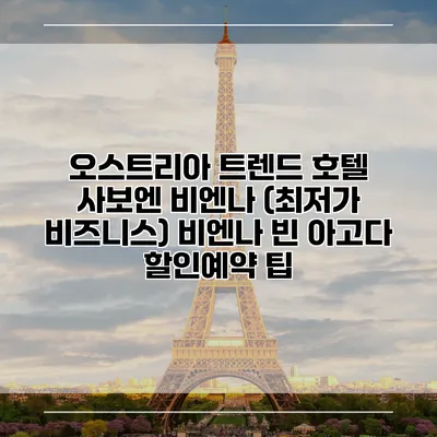 오스트리아 트렌드 호텔 사보엔 비엔나 (최저가 비즈니스) 비엔나 빈 아고다 할인예약 팁