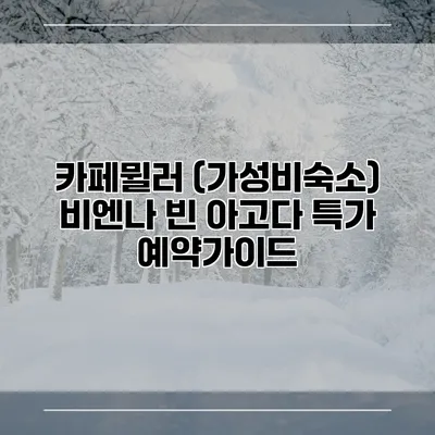 카페뮐러 (가성비숙소) 비엔나 빈 아고다 특가 예약가이드