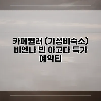 카페뮐러 (가성비숙소) 비엔나 빈 아고다 특가 예약팁
