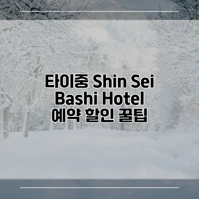 타이중 Shin Sei Bashi Hotel 예약 할인 꿀팁