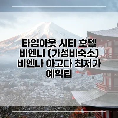 타임아웃 시티 호텔 비엔나 (가성비숙소) 비엔나 아고다 최저가 예약팁