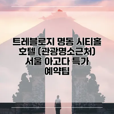 트레블로지 명동 시티홀 호텔 (관광명소근처) 서울 아고다 특가 예약팁