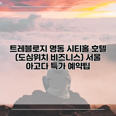 트레블로지 명동 시티홀 호텔 (도심위치 비즈니스) 서울 아고다 특가 예약팁