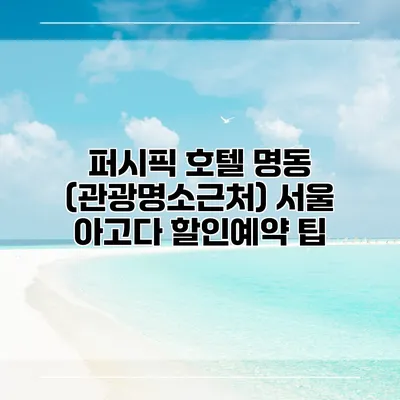 퍼시픽 호텔 명동 (관광명소근처) 서울 아고다 할인예약 팁