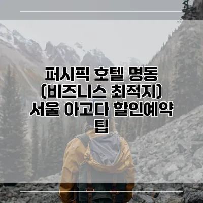 퍼시픽 호텔 명동 (비즈니스 최적지) 서울 아고다 할인예약 팁