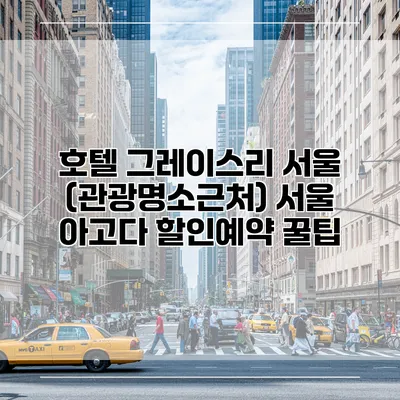 호텔 그레이스리 서울 (관광명소근처) 서울 아고다 할인예약 꿀팁