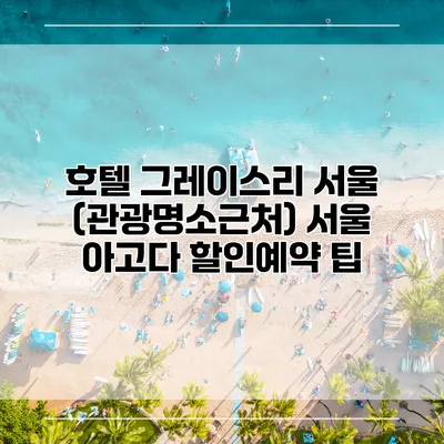 호텔 그레이스리 서울 (관광명소근처) 서울 아고다 할인예약 팁