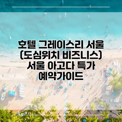 호텔 그레이스리 서울 (도심위치 비즈니스) 서울 아고다 특가 예약가이드
