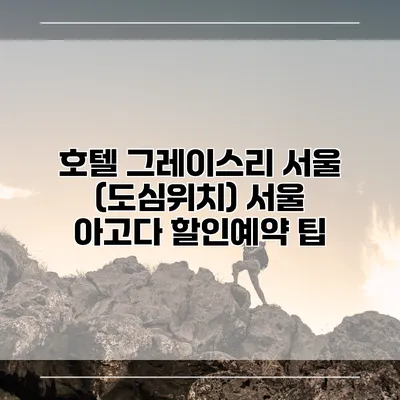 호텔 그레이스리 서울 (도심위치) 서울 아고다 할인예약 팁